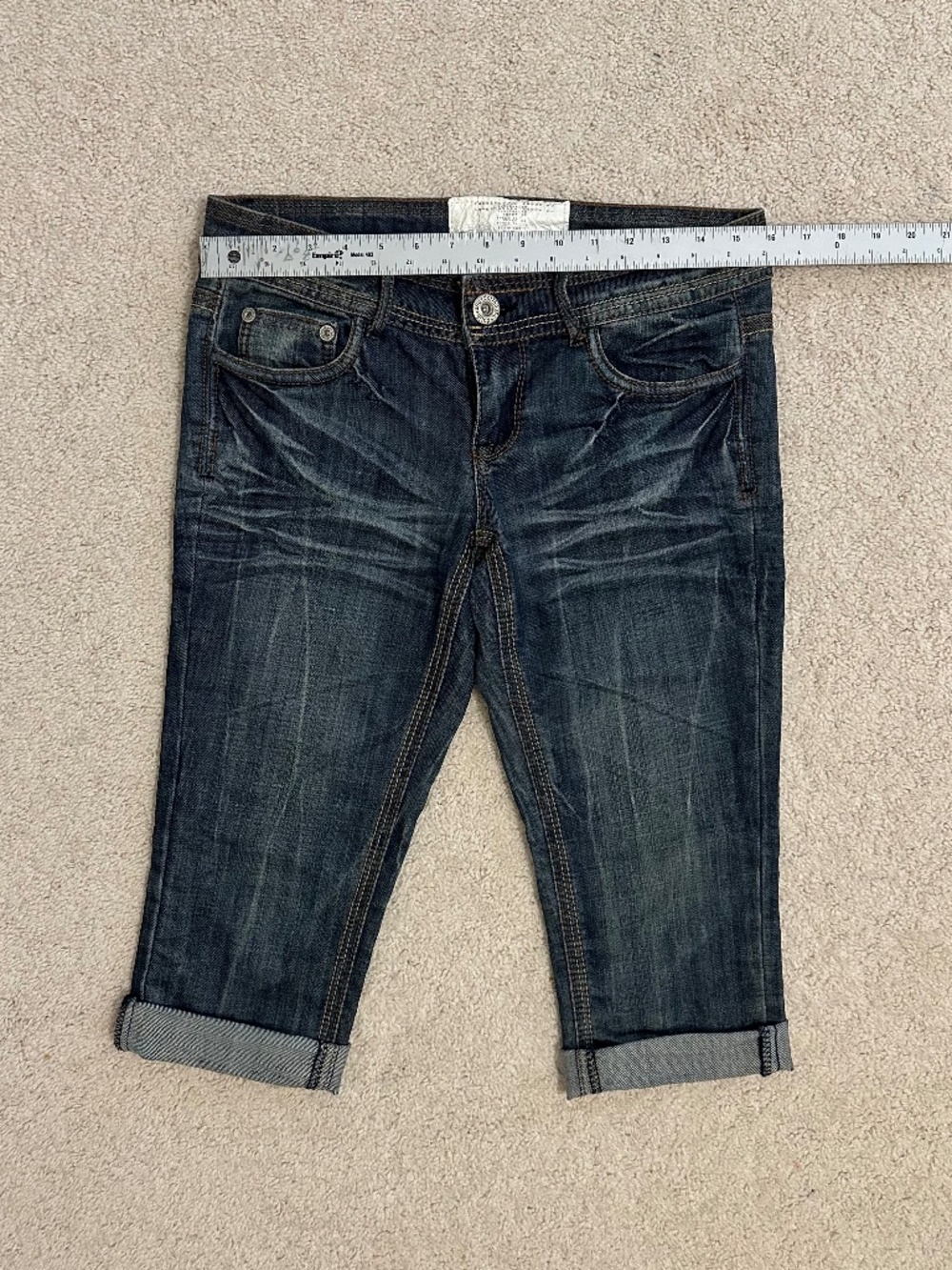 Dollhouse Classic dark wash denim Bermuda shorts